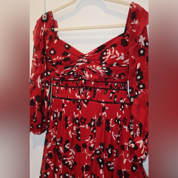 NWOT Self-Portrait Floral Off-Shoulder Midi Dress - Picture 4 of 5